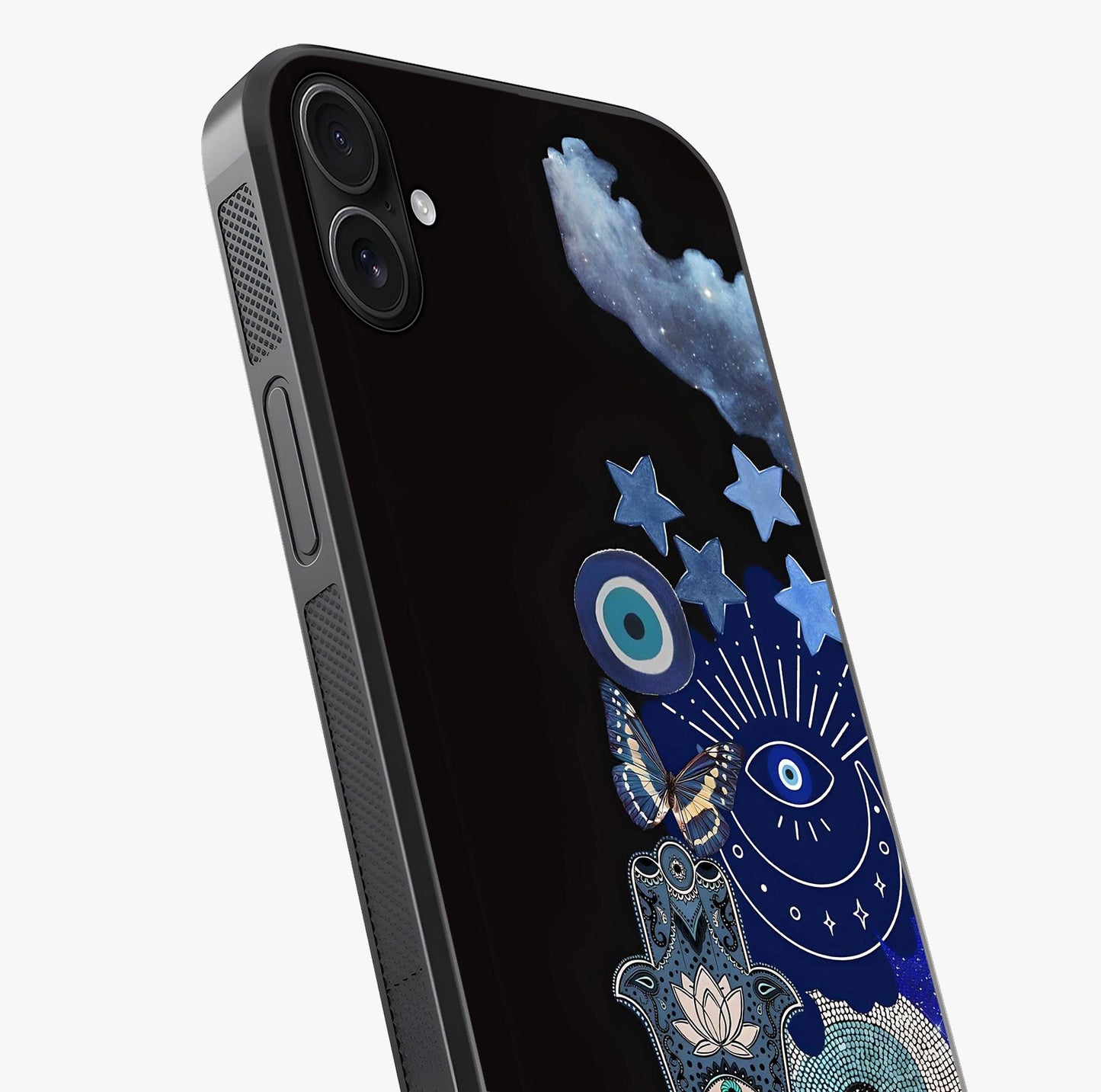 Galactic Charm Cluster Glass Case captured at a warm angle highlighting gloss, texture and premium glass finish.