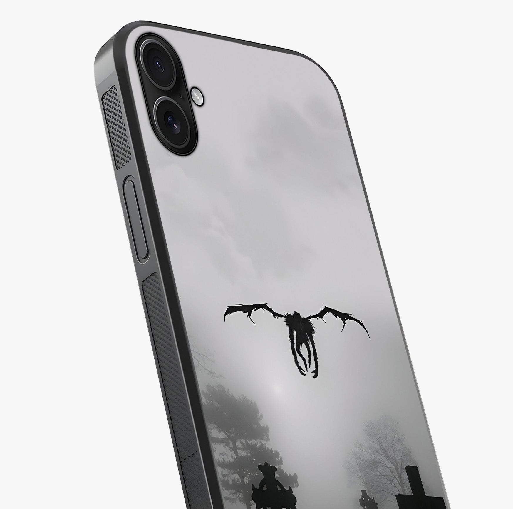 Graveyard Shadow Descent Glass Case captured at a warm angle highlighting gloss, texture and premium glass finish.
