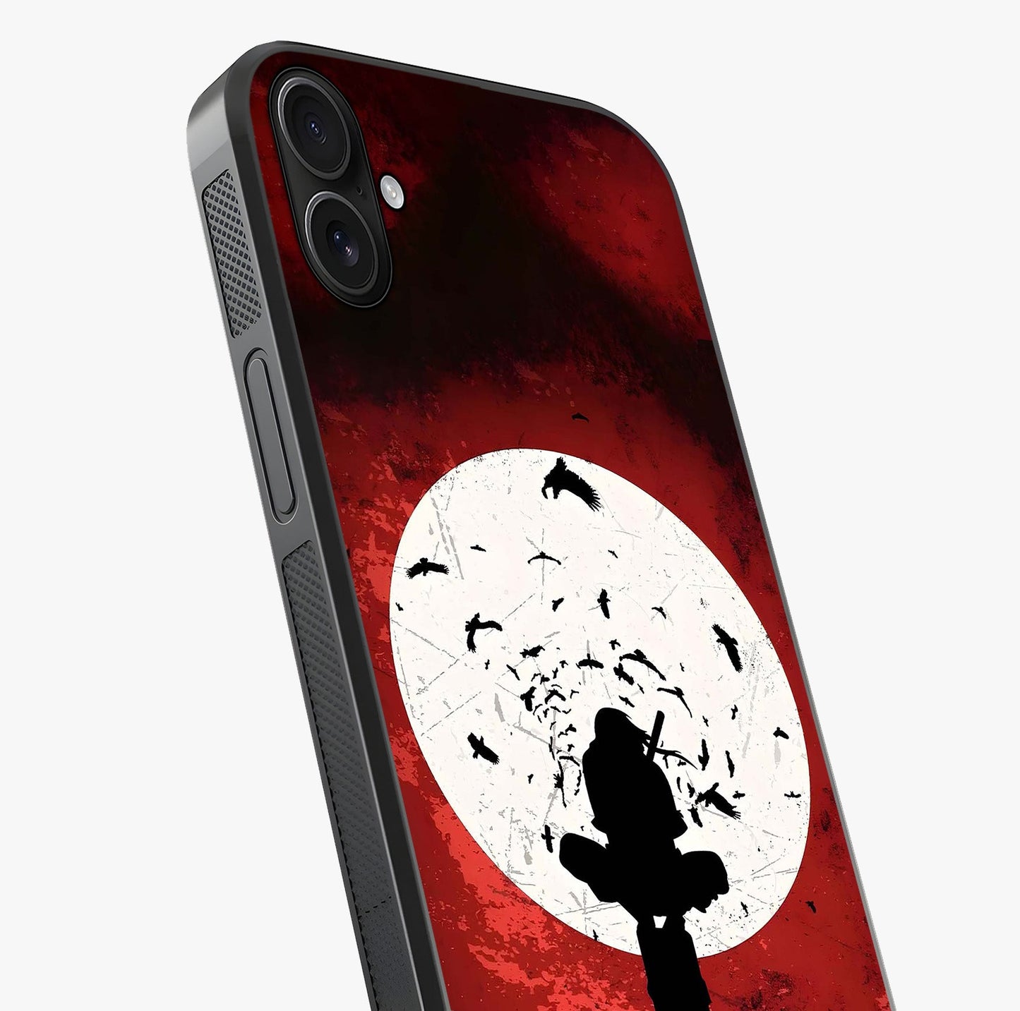 Itachi Limited Edition Naruto Anime Glass Case captured at a warm angle highlighting gloss, texture and premium glass finish.