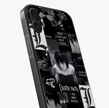 Midnight Chaos Mind Glass Case captured at a warm angle highlighting gloss, texture and premium glass finish.