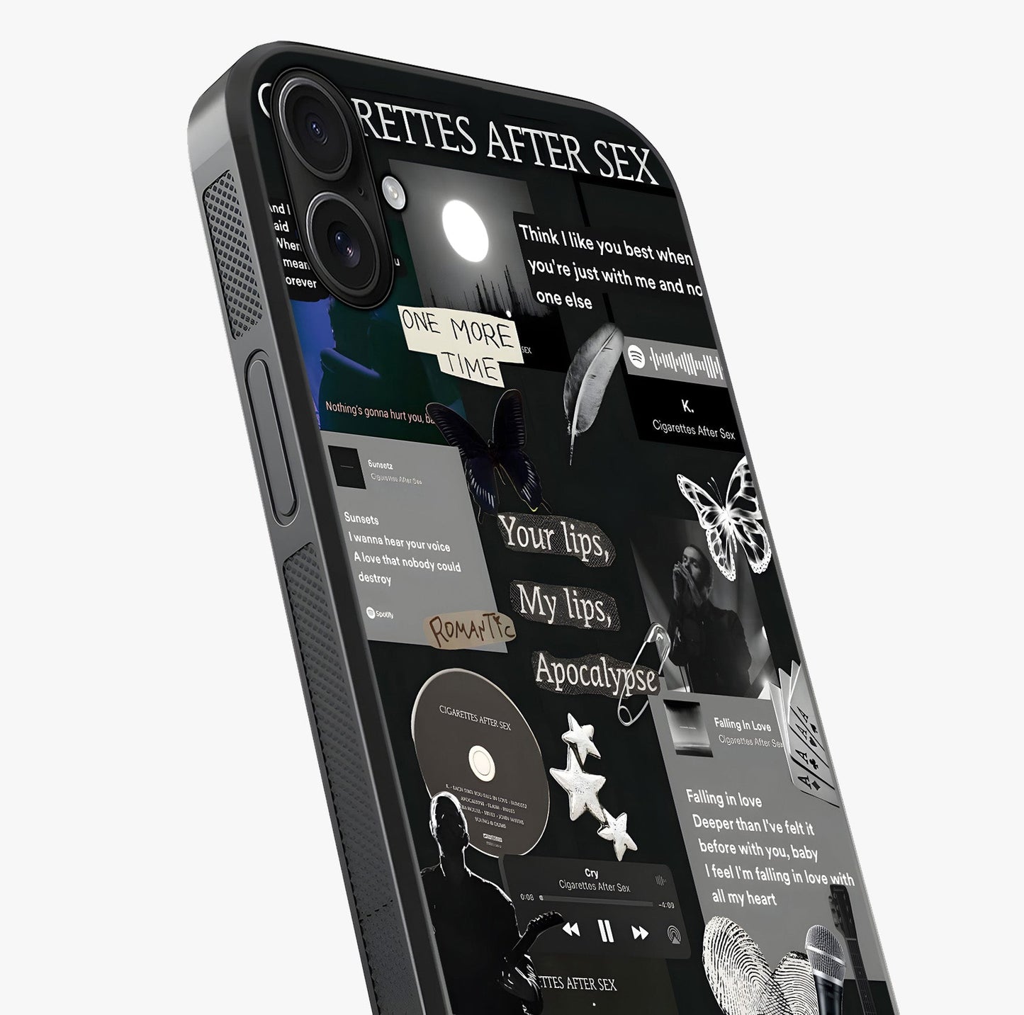 Midnight Love Echo Glass Case captured at a warm angle highlighting gloss, texture and premium glass finish.