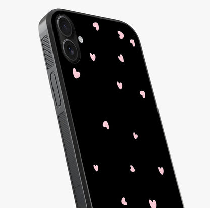 Pink Love Drops Glass Case captured at a warm angle highlighting gloss, texture and premium glass finish.