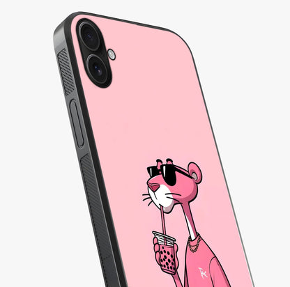 Pink Panther Glass Case captured at a warm angle highlighting gloss, texture and premium glass finish.
