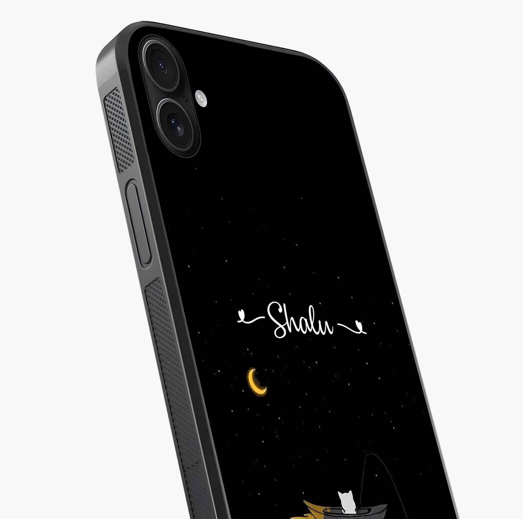 Silent Night Row Glass Case captured at a warm angle highlighting gloss, texture and premium glass finish.