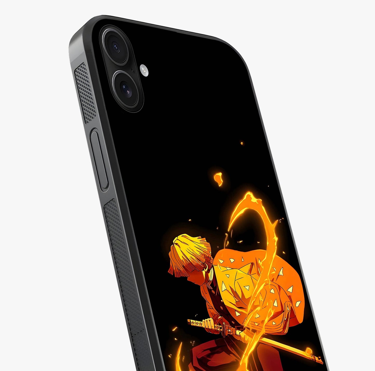 Thunder Flame Execution Glass Case captured at a warm angle highlighting gloss, texture and premium glass finish.