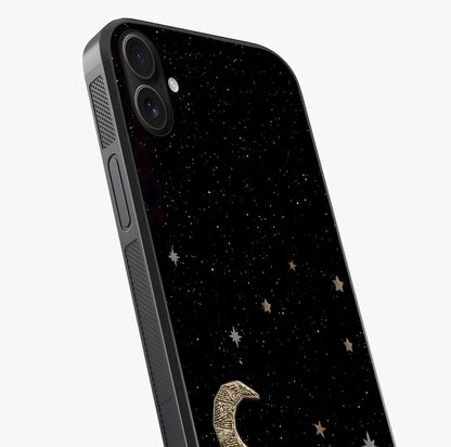 Twinkle Star With Half Moon Glass Case captured at a warm angle highlighting gloss, texture and premium glass finish.