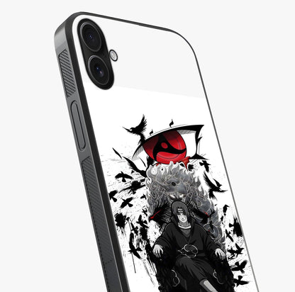 Uchiha Shadow Throne Glass Case captured at a warm angle highlighting gloss, texture and premium glass finish.