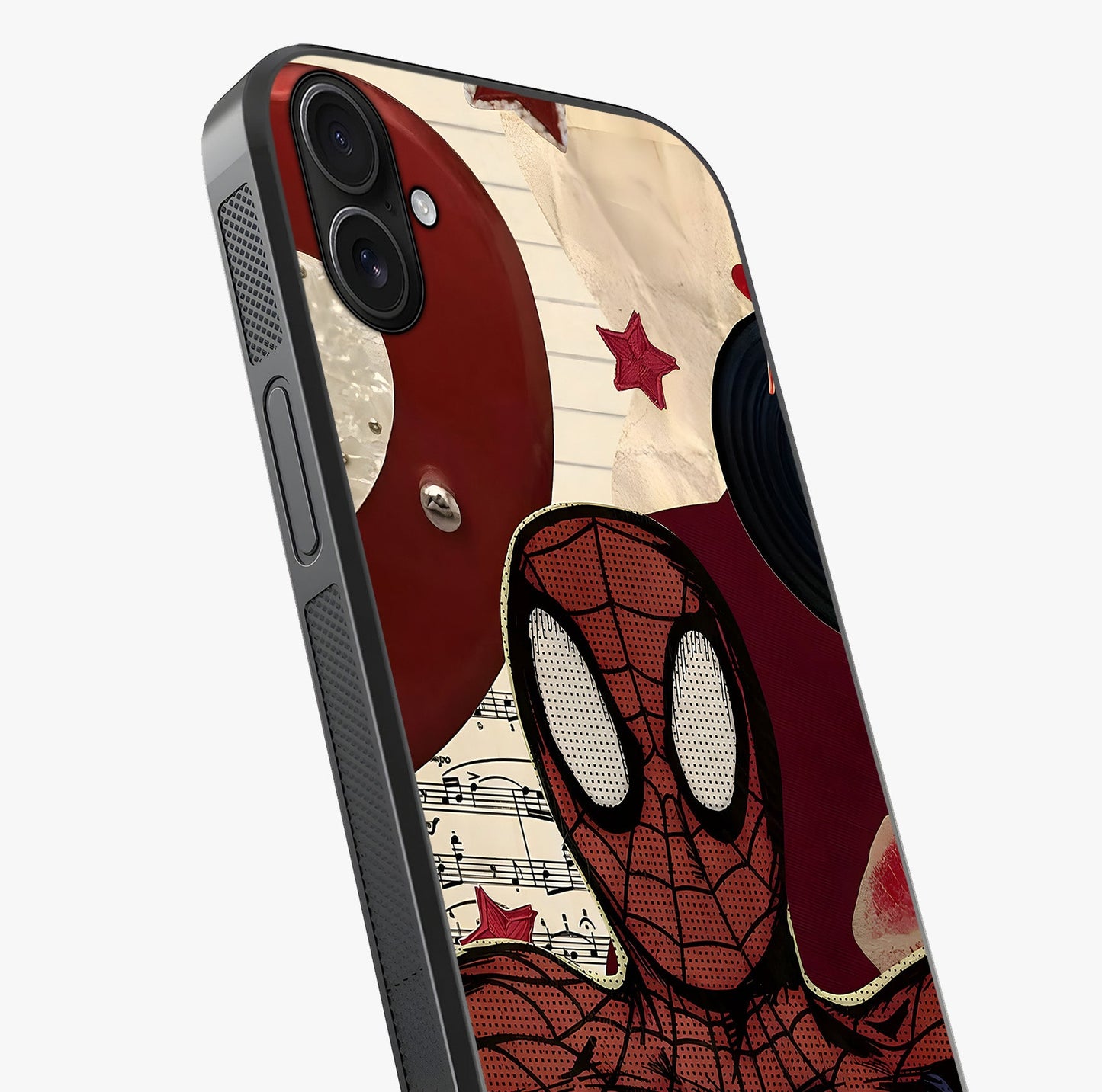 Web Warrior Vibes Glass Case captured at a warm angle highlighting gloss, texture and premium glass finish.