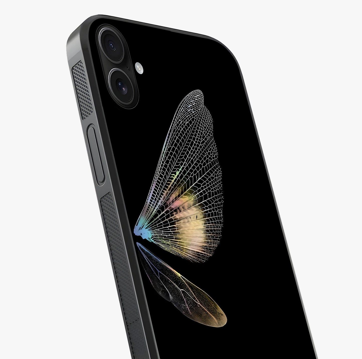 Whispers Of Wings Glass Case captured at a warm angle highlighting gloss, texture and premium glass finish.