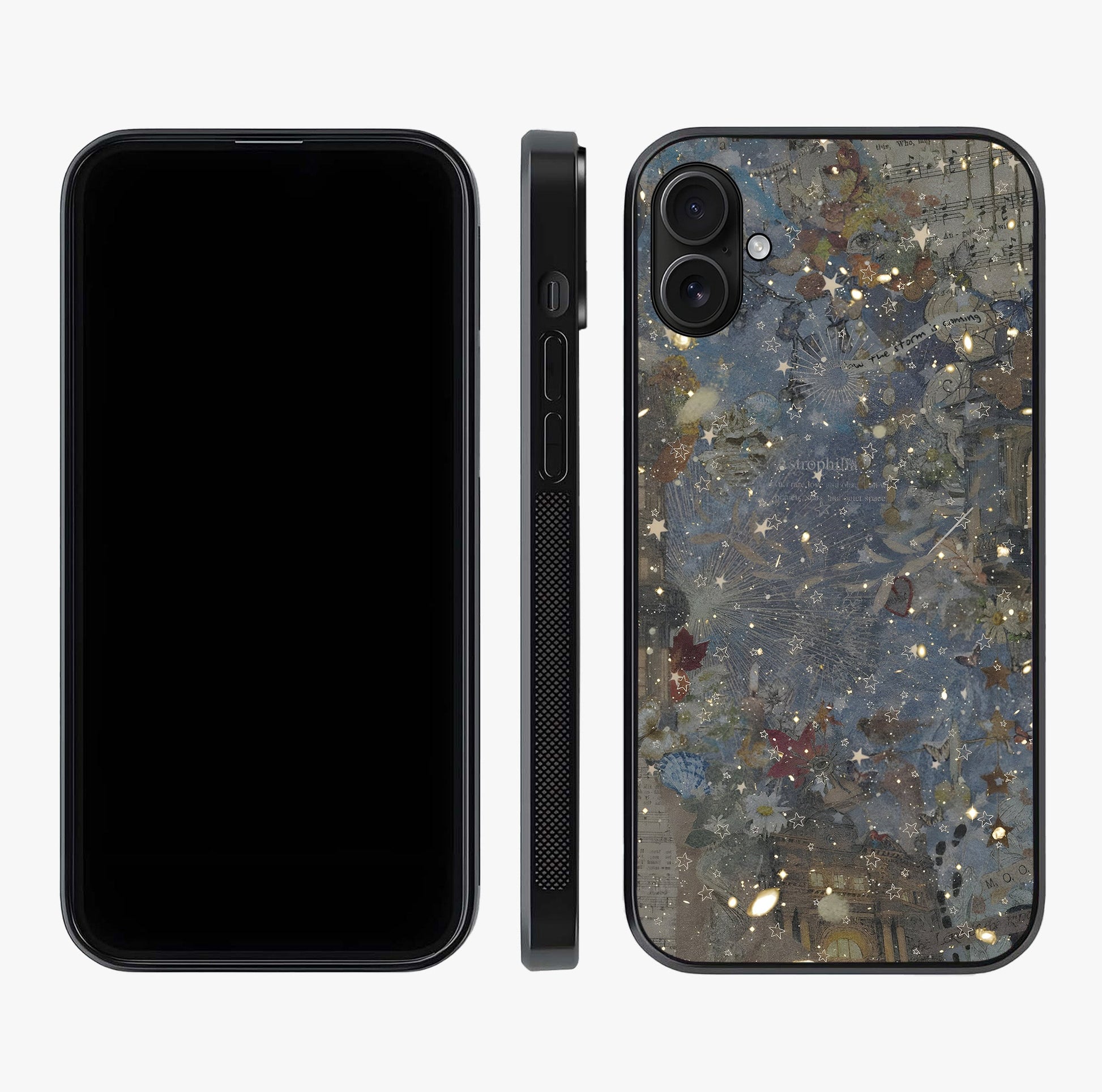 Aesthetic Astrolophia Glass Case displayed upright for full design visibility and premium finish.