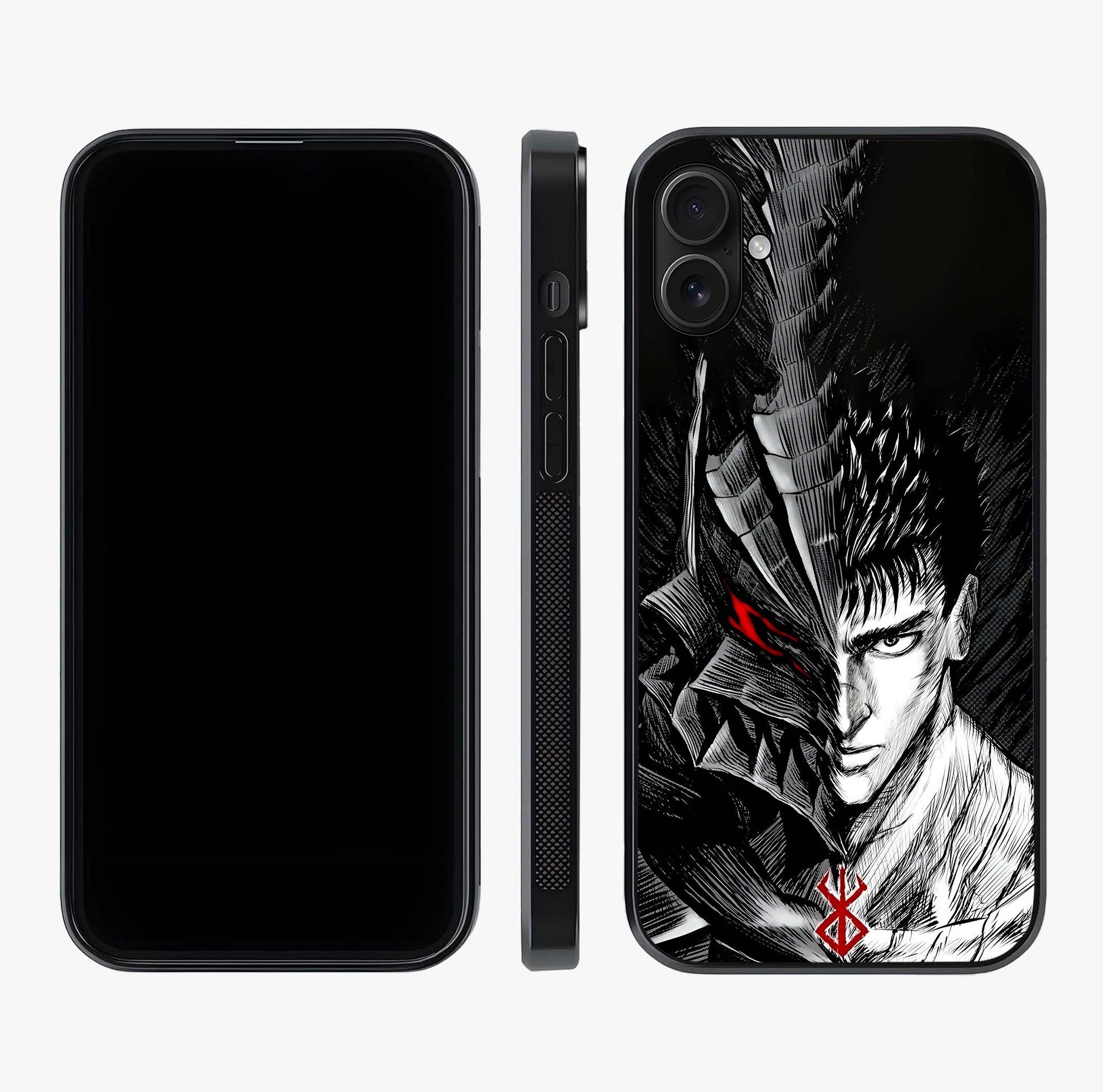 Berserker Blood Oath Glass Case displayed upright for full design visibility and premium finish.