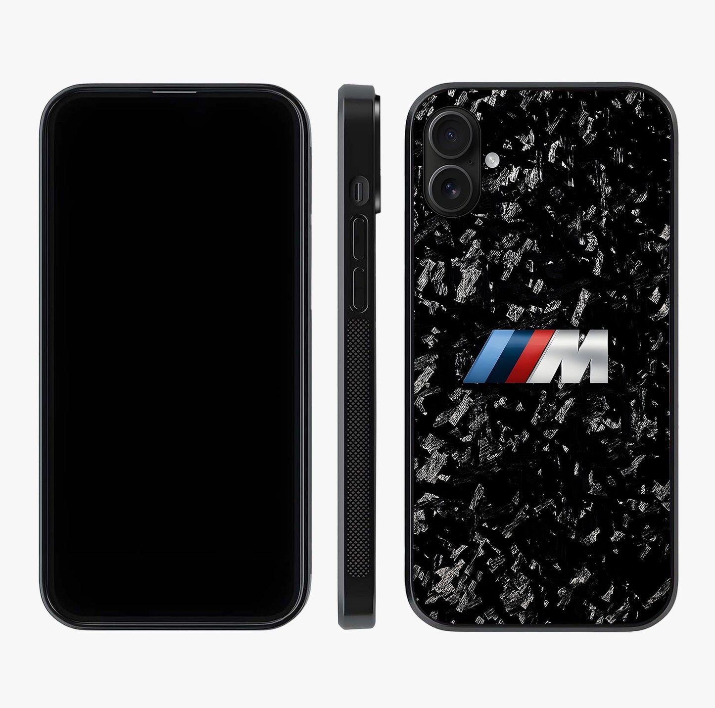 Carbon Speed Mark Glass Case displayed upright for full design visibility and premium finish.