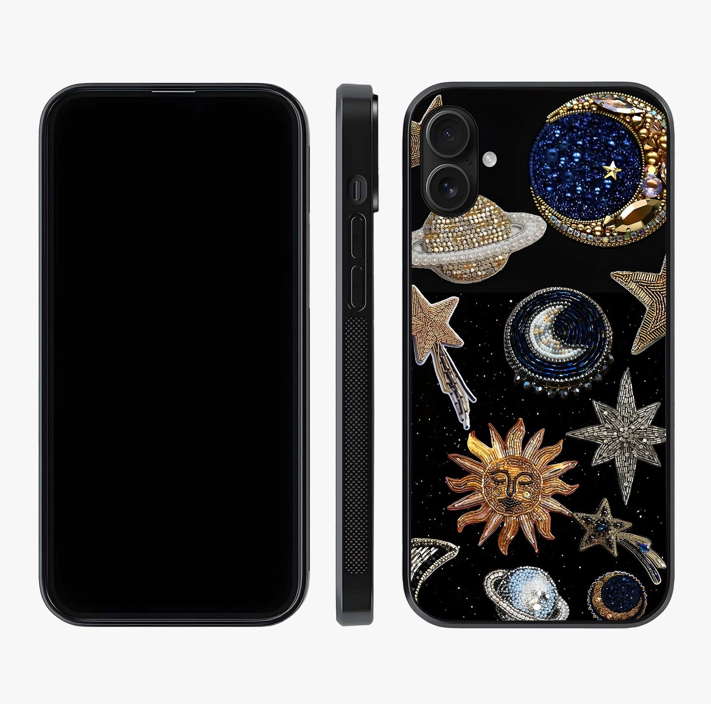 Celestial Gem Constellations Glass Case displayed upright for full design visibility and premium finish.