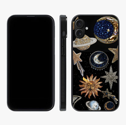 Celestial Gem Constellations Glass Case displayed upright for full design visibility and premium finish.