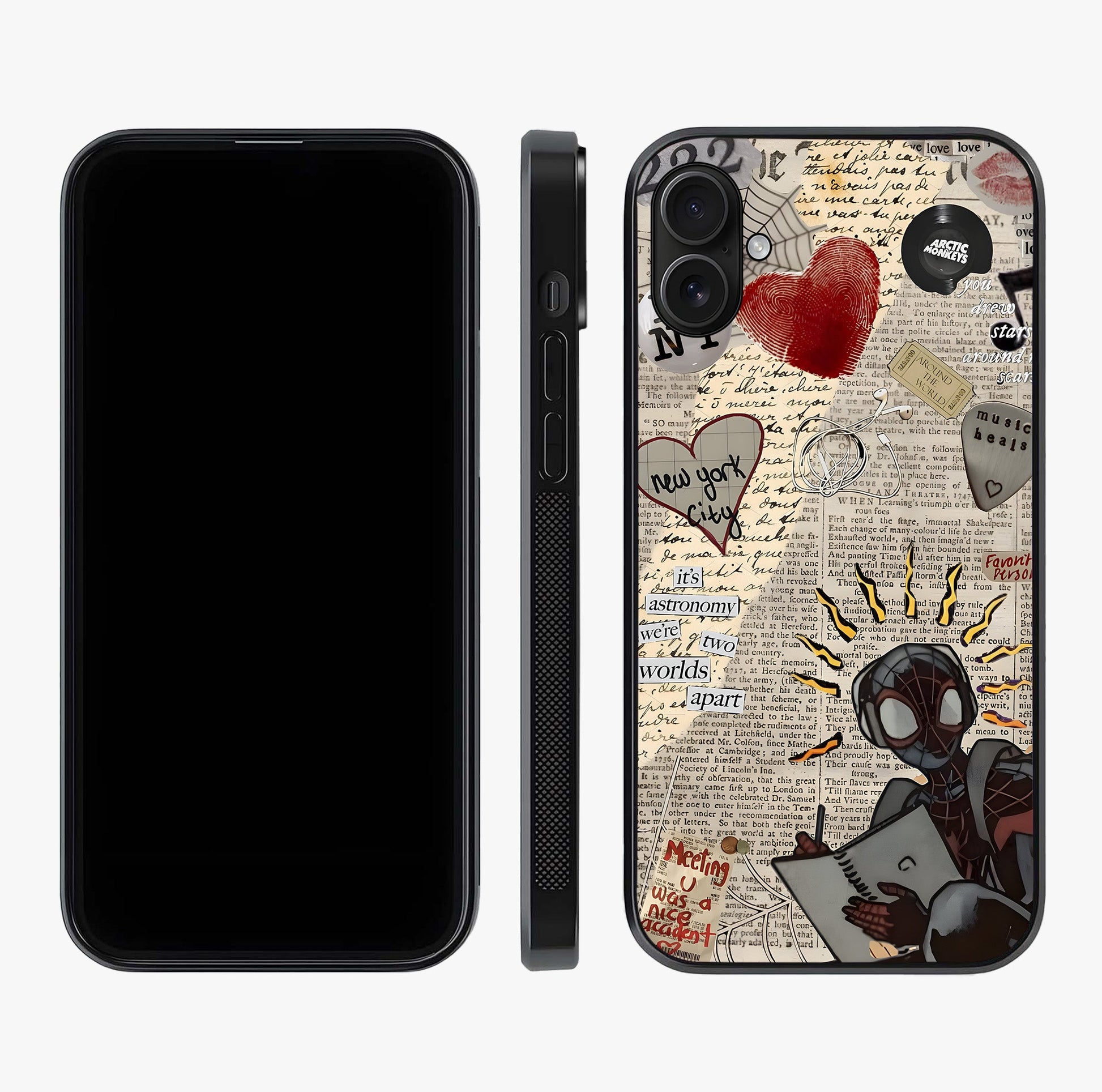 City Dream Sketch Glass Case displayed upright for full design visibility and premium finish.