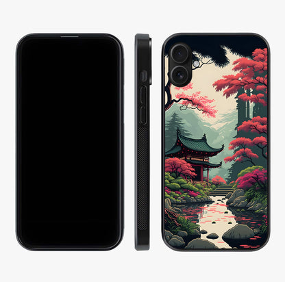 Crimson Temple View Glass Case displayed upright for full design visibility and premium finish.