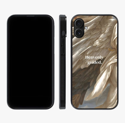 Divine Winged Grace Glass Case displayed upright for full design visibility and premium finish.