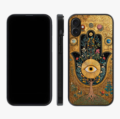 Ethereal Evil Eye Glass Case displayed upright for full design visibility and premium finish.