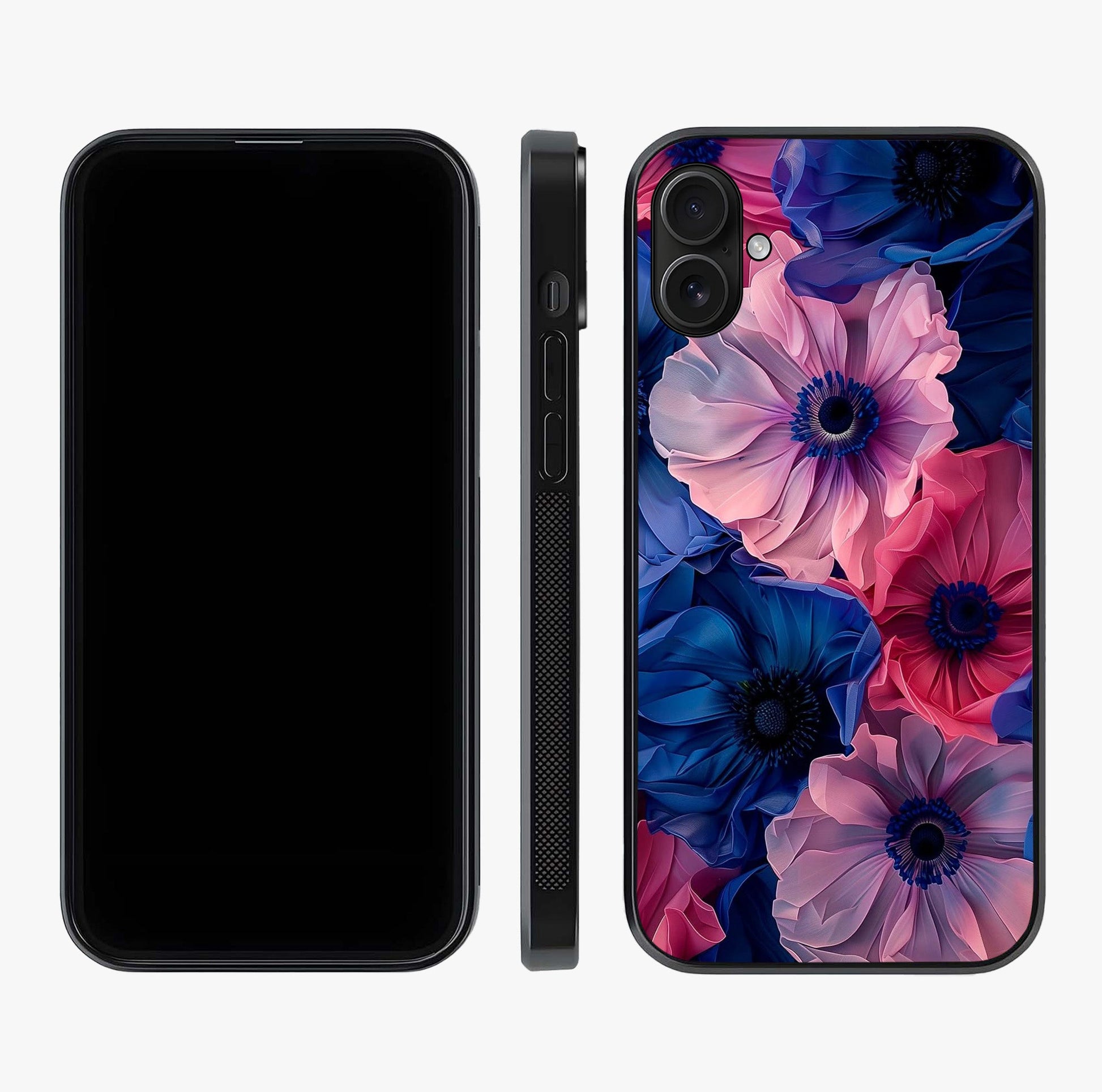 Flower Paper Art Pattern Glass Case displayed upright for full design visibility and premium finish.