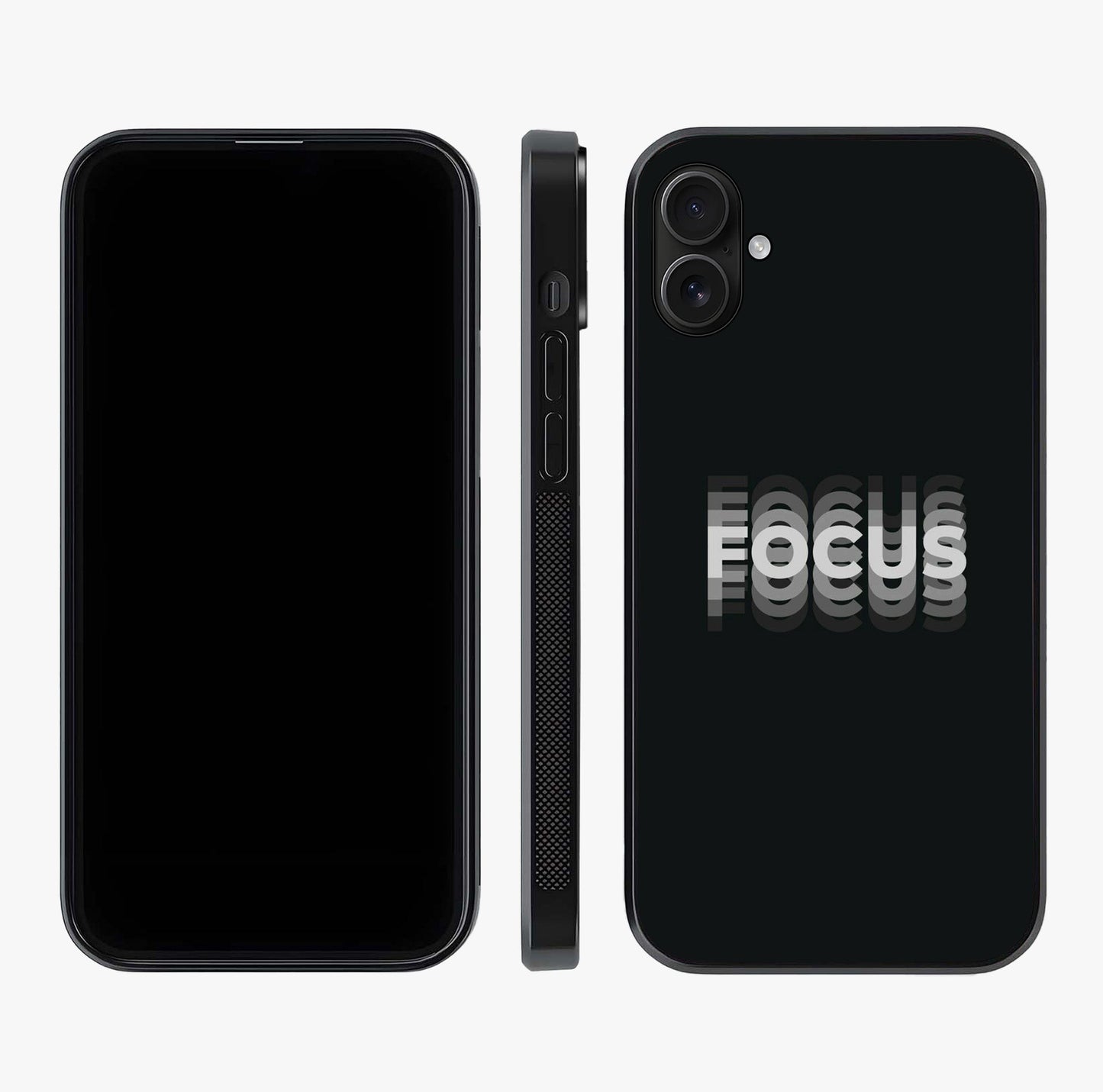 Focus Mode On Glass Case displayed upright for full design visibility and premium finish.