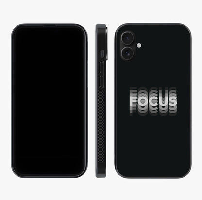 Focus Mode On Glass Case displayed upright for full design visibility and premium finish.
