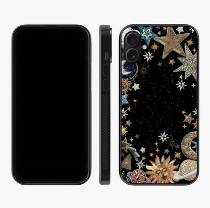 Galactic Jewel Stars Glass Case displayed upright for full design visibility and premium finish.