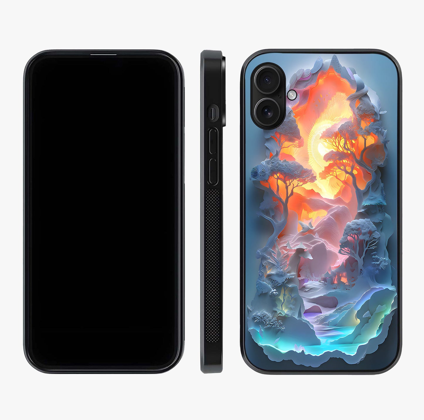 Glow Forest Portal Glass Case displayed upright for full design visibility and premium finish.