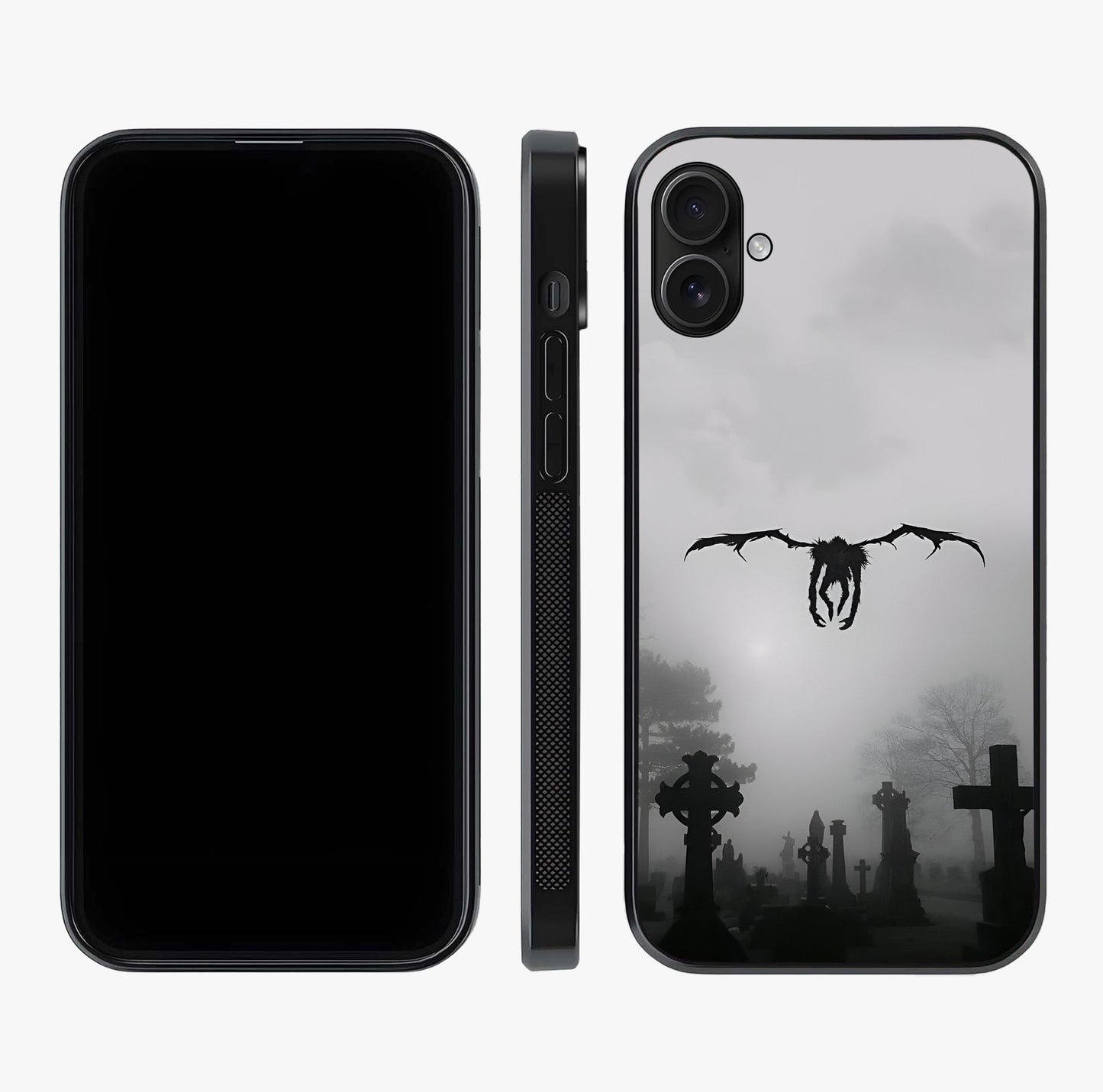 Graveyard Shadow Descent Glass Case displayed upright for full design visibility and premium finish.