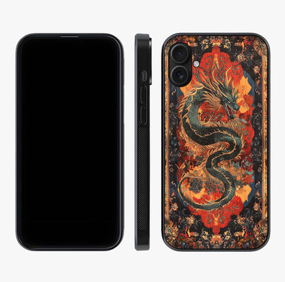 Inferno Dragon Soul Glass Case displayed upright for full design visibility and premium finish.