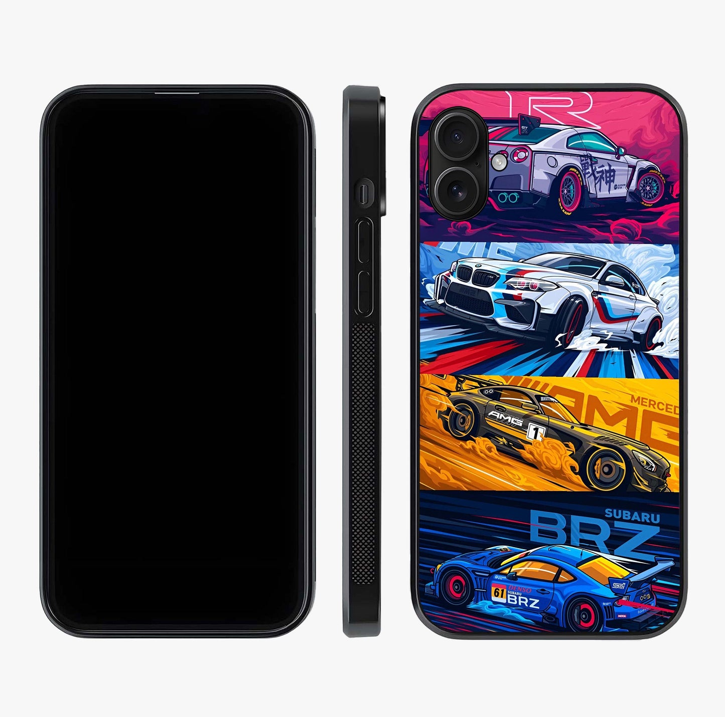 Jdm Sports Car Glass Case displayed upright for full design visibility and premium finish.
