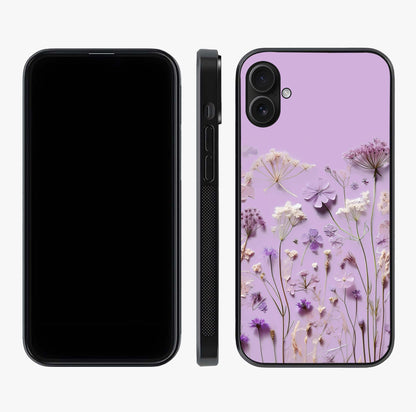 Lavender Blossom Dream Glass Case displayed upright for full design visibility and premium finish.