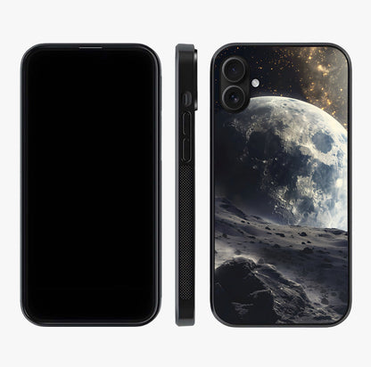 Lunar Horizon Glow Glass Case displayed upright for full design visibility and premium finish.