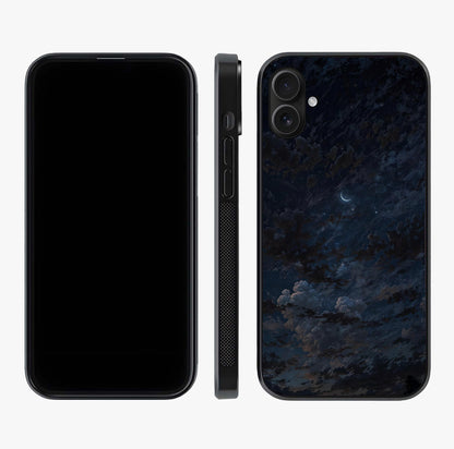 Lunar Veil Silence Glass Case displayed upright for full design visibility and premium finish.