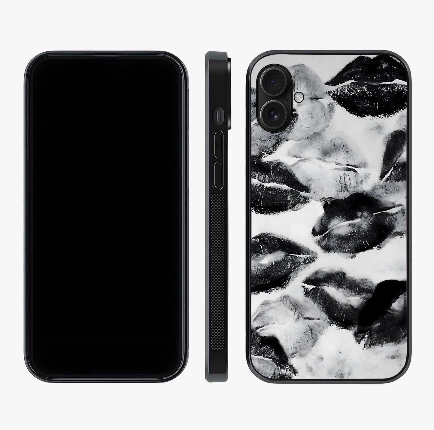 Midnight Kiss Marks Glass Case displayed upright for full design visibility and premium finish.