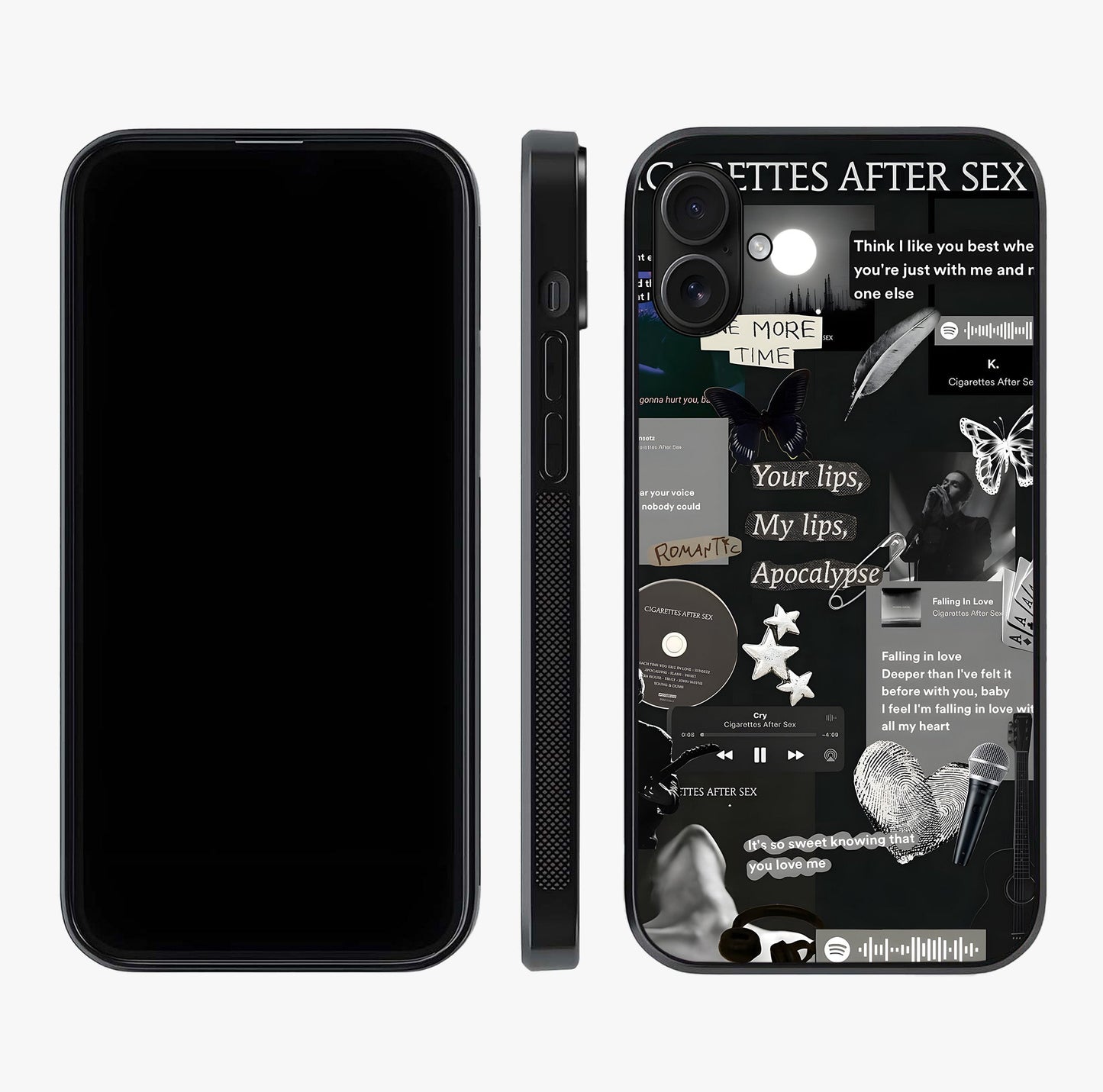 Midnight Love Echo Glass Case displayed upright for full design visibility and premium finish.
