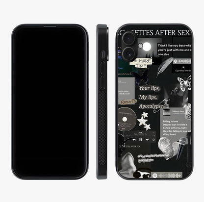Midnight Love Echo Glass Case displayed upright for full design visibility and premium finish.