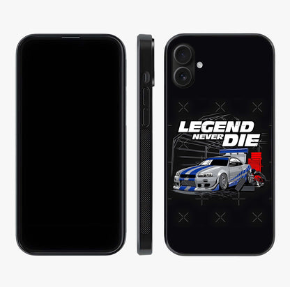 Midnight Racing Legacy Glass Case displayed upright for full design visibility and premium finish.