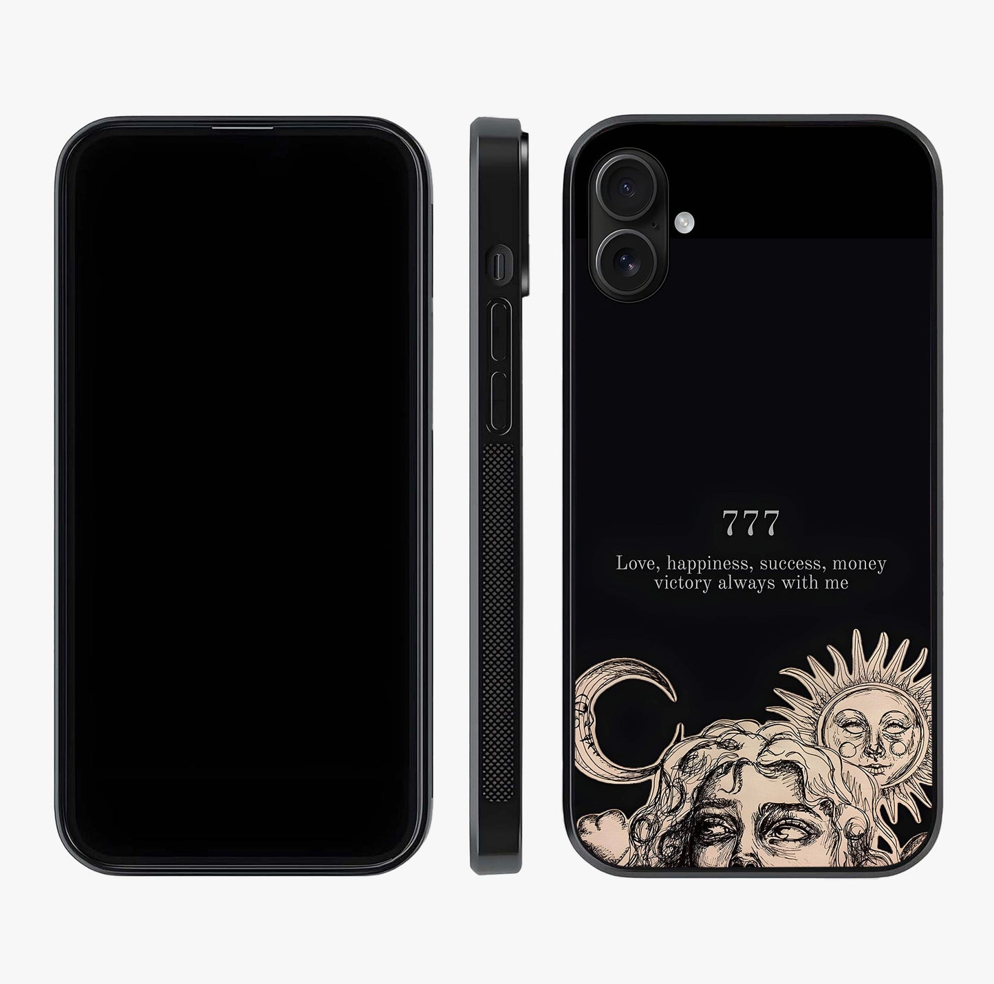 Mystic Victory Aura Glass Case displayed upright for full design visibility and premium finish.