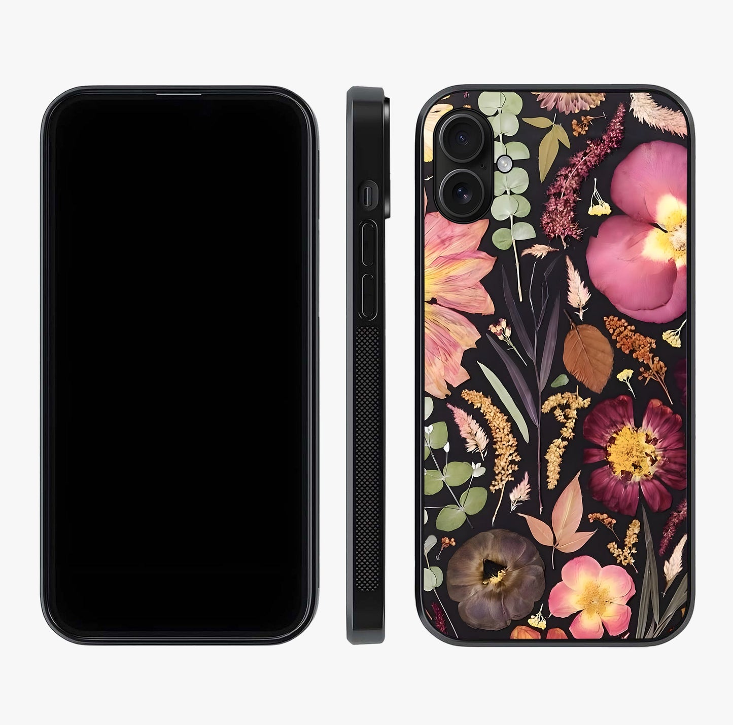 Petal Dream Tapestry Glass Case displayed upright for full design visibility and premium finish.