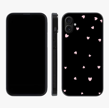 Pink Love Drops Glass Case displayed upright for full design visibility and premium finish.