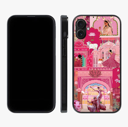 Pink Palace Muse Glass Case displayed upright for full design visibility and premium finish.