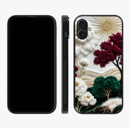Radiant Bloom Elegance Glass Case displayed upright for full design visibility and premium finish.