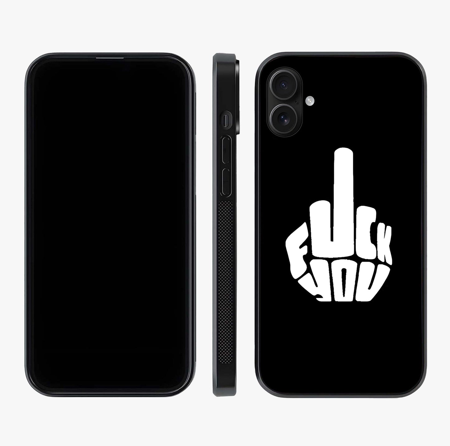Rebel Mode On Glass Case displayed upright for full design visibility and premium finish.
