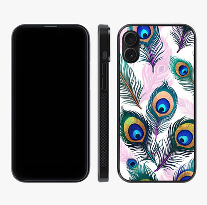 Royal Peacock Feathers Glass Case displayed upright for full design visibility and premium finish.
