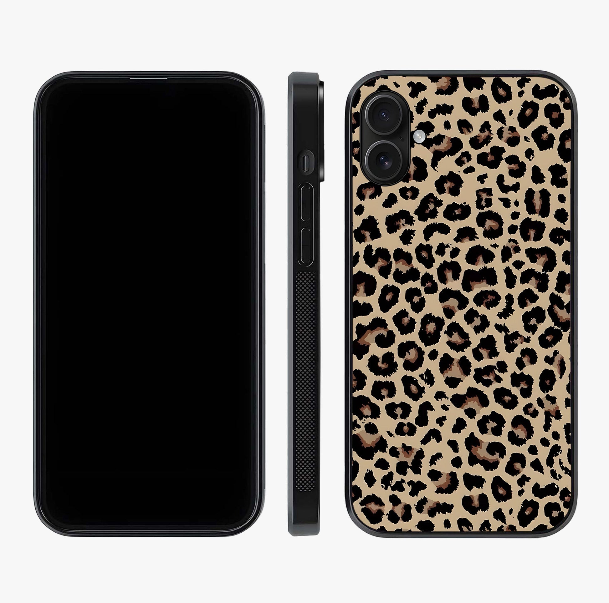 Savage Chic Pattern Glass Case displayed upright for full design visibility and premium finish.