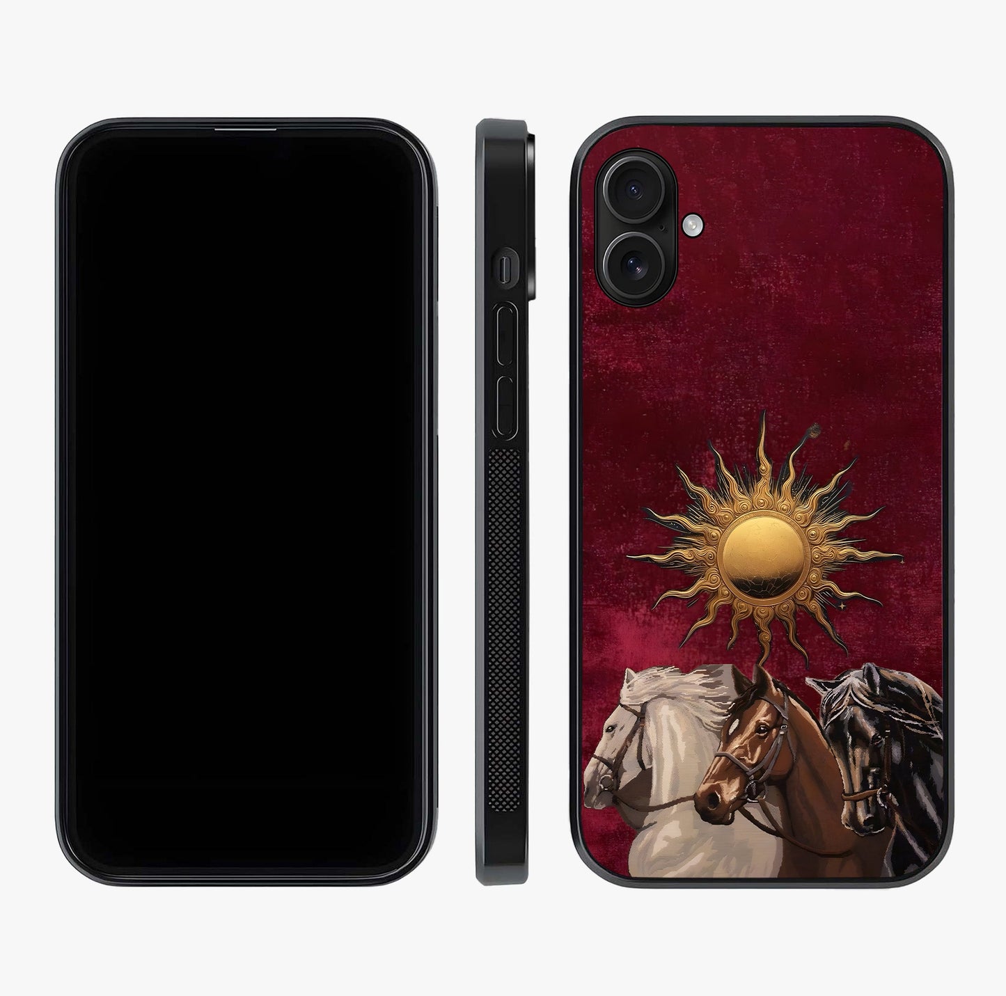 Solar Riders Glass Case displayed upright for full design visibility and premium finish.