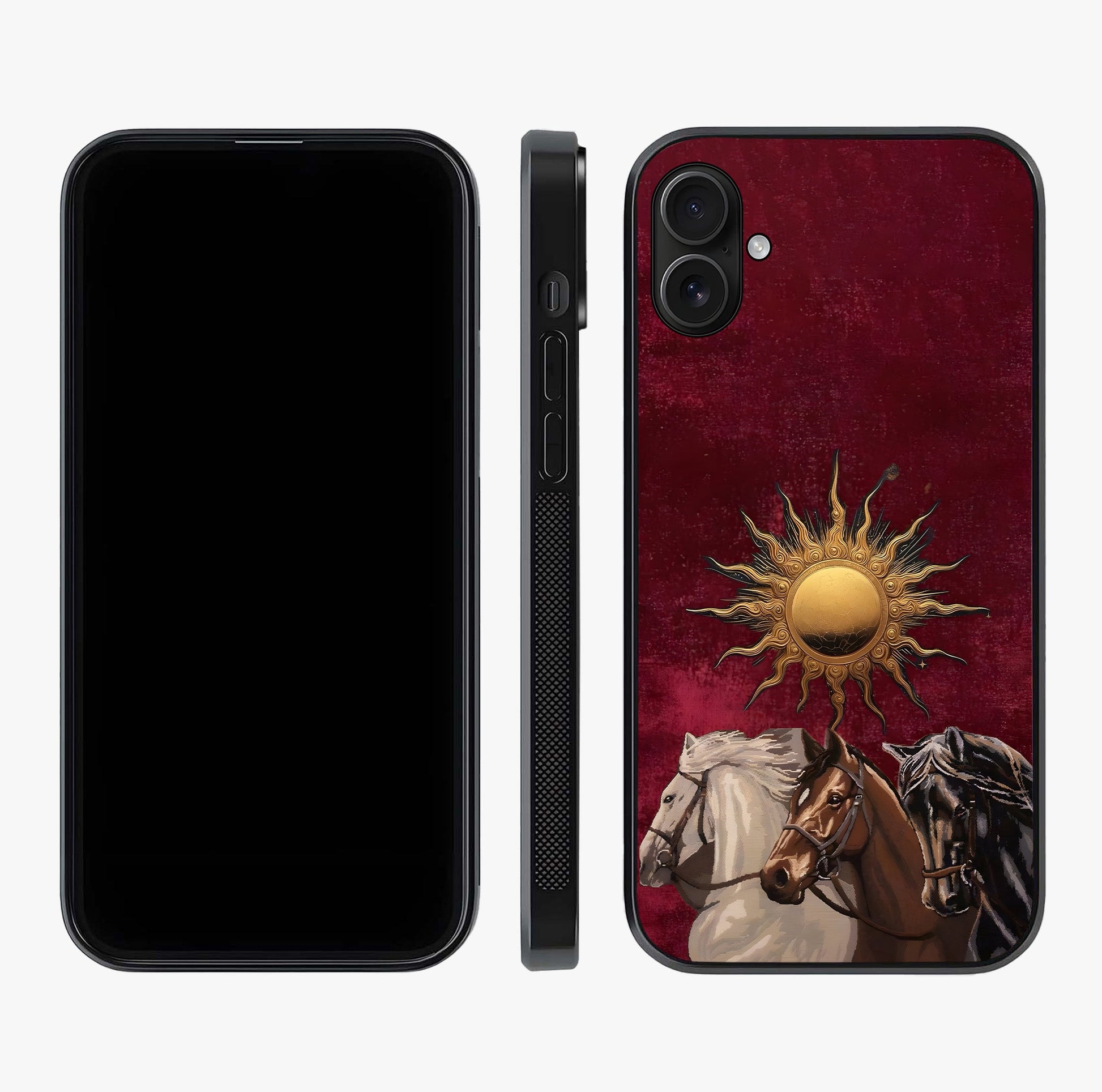 Solar Riders Glass Case displayed upright for full design visibility and premium finish.