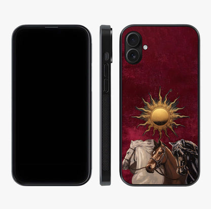 Solar Riders Glass Case displayed upright for full design visibility and premium finish.