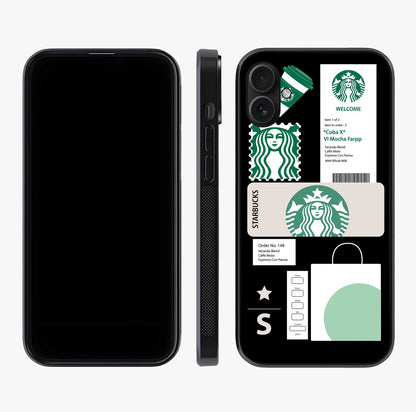 Starbucks Mocha Glass Case displayed upright for full design visibility and premium finish.