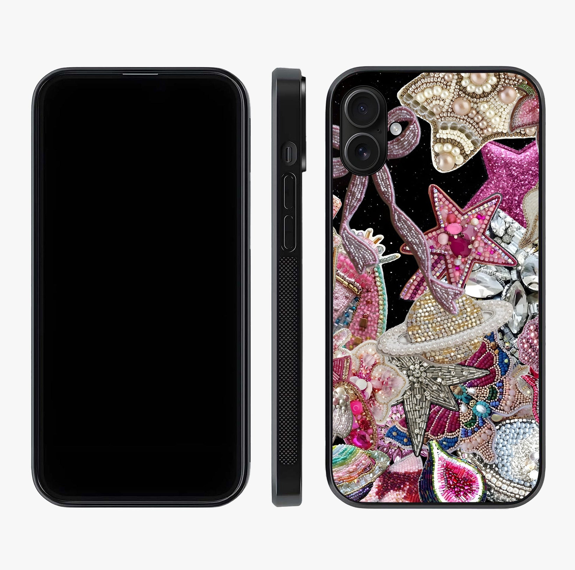 Starlit Jewel Dream Glass Case displayed upright for full design visibility and premium finish.